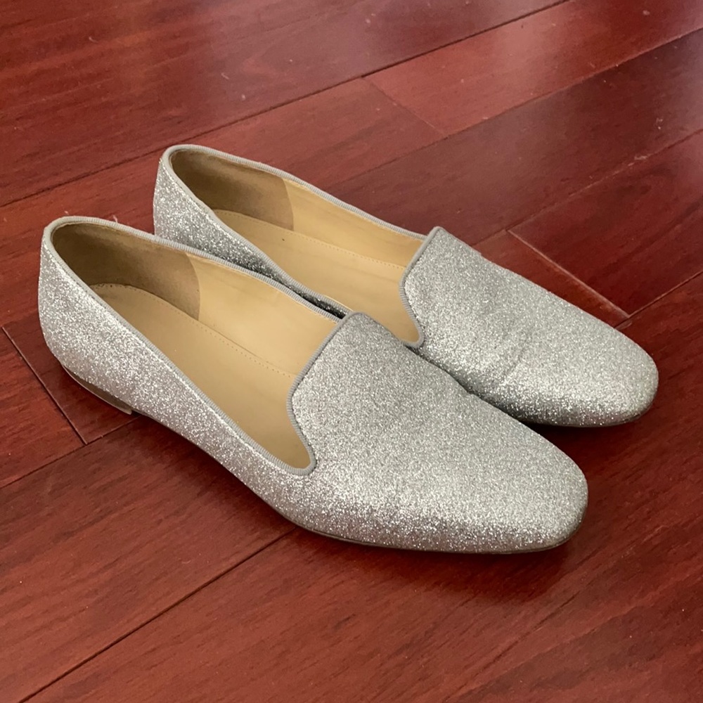 **SHINE BRIGHT LIKE A DIAMOND** Silver Glitter Flats